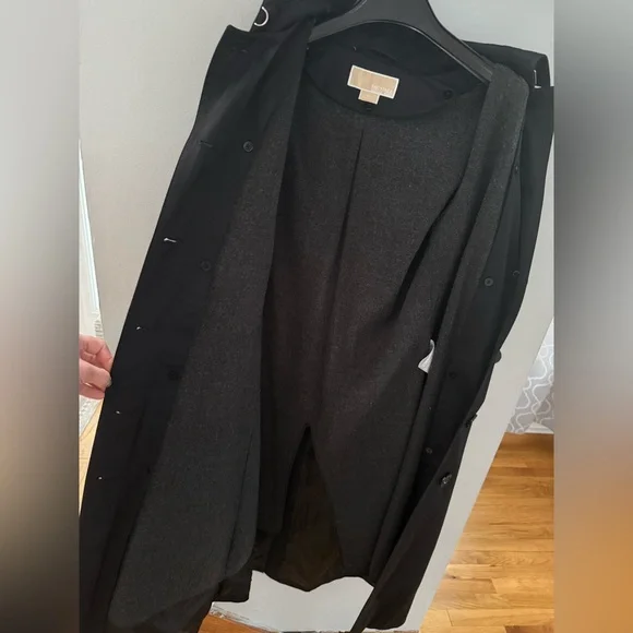 Michael Kors Black Hooded Trench Coat - Picture 5 of 8